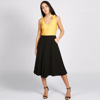 Bonbon 50s Style Dress Black Yellow, 2 of 5