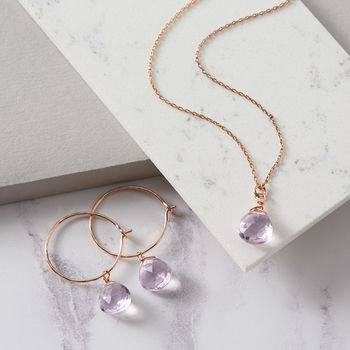 Pink Amethyst And Rose Gold Fill Necklace, 2 of 4
