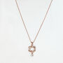 Rose Gold Interwoven Hearts Pendant Necklace, thumbnail 2 of 3