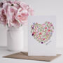 Floral Love Heart Greeting Card, thumbnail 2 of 2