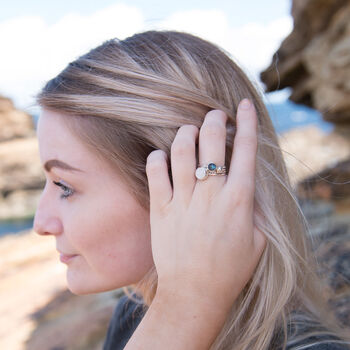 Mist Moonstone And Labradorite Stacking Rings, 4 of 6