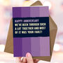 ‘Your Fault’ Funny Anniversary Card, thumbnail 3 of 4