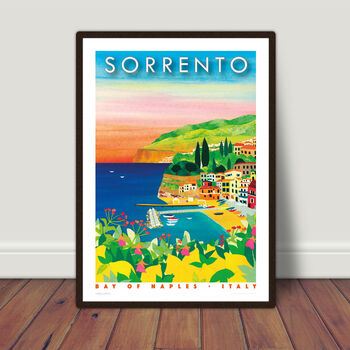 Sorrento, Italy Illustrated Travel Print By Holly Anne Blake