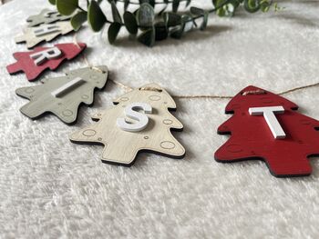 Christmas Tree Garland, Wooden Christmas Decoration, 4 of 7
