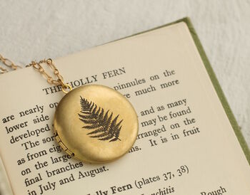 Personalised Engraved Fern Locket Necklace With Photos, 9 of 12