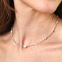 Pearl And Daisy Beaded Necklace In Silver, thumbnail 2 of 2