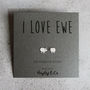 'I Love Ewe' Sterling Silver Sheep Earrings, thumbnail 6 of 9