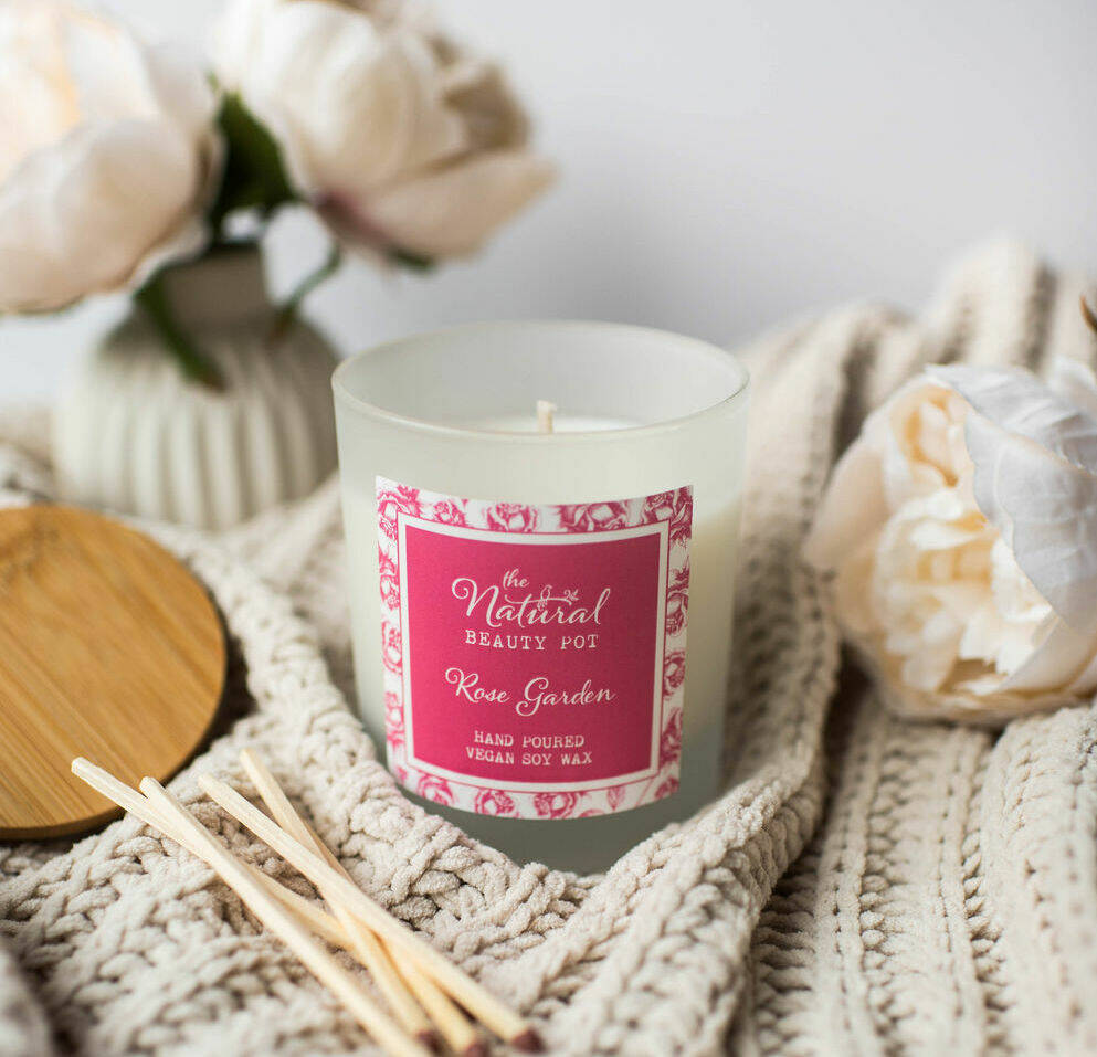 Rose Garden Soy Wax Candle 30cl, 1 of 2