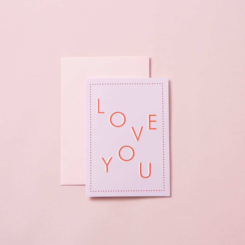'Love You' Typographic Card, 1 of 2