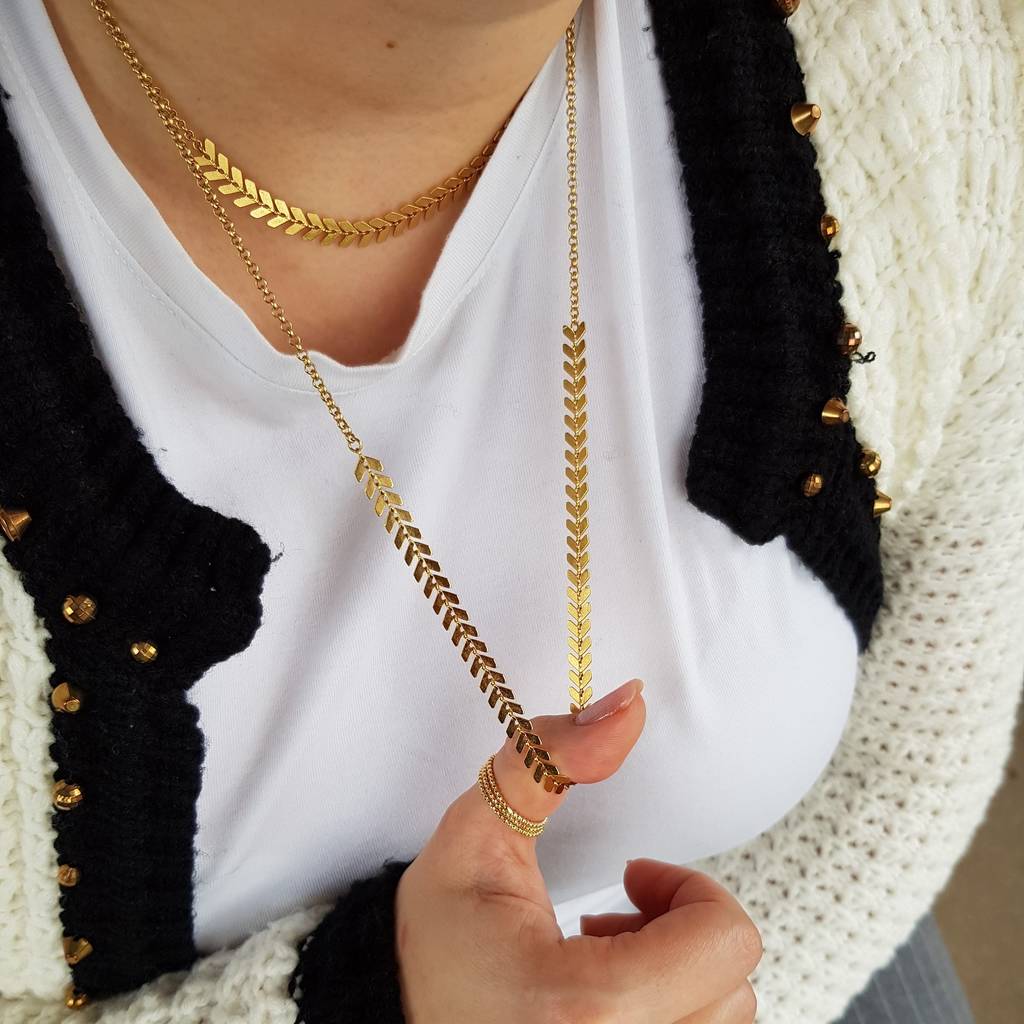 layered gold necklace set by misskukie
