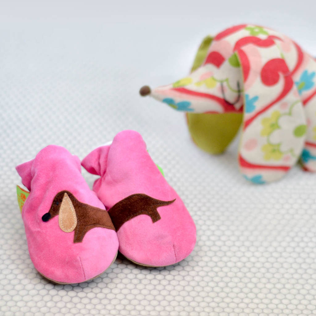 Sausage Dog Baby Shoes And Toddler Slippers, 1 of 2