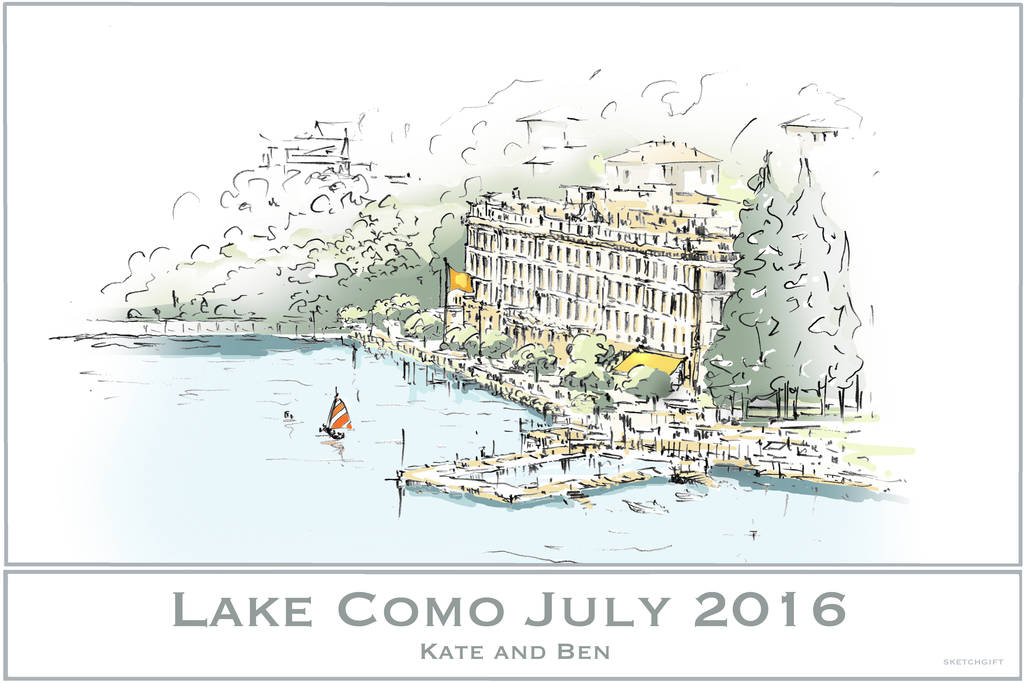 Personalised Wedding Venue Illustration Poster By Sketchgift