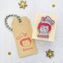 Personalised Christmas Character Woman Rubber Stamp, thumbnail 3 of 5
