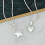 Silver Or Gold Plated Heart Or Star Charm Necklace, thumbnail 1 of 5