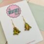 Green And Red Christmas Tree Glitter Resin Earrings / Traditional Holiday Jewellery / Christmas Gift / Secret Santa Gift, thumbnail 7 of 10
