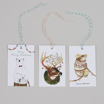Six Christmas Animal Gift Tags, 3 of 6