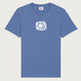 Sol Sun Emoji Blue Organic T Shirt, thumbnail 1 of 5