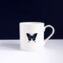 Limited Run Black Butterfly Fine English Bone China Mug, thumbnail 2 of 5