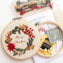 “Merry Christmas” Wreath With Festive Foliage Beginner Embroidery Kit, Hand Embroidery, thumbnail 2 of 5