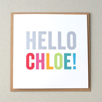 Personalised 'Hello' New Baby Card, 2 of 3