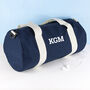 Monogrammed Barrel Gym Bag With Retro Personalisation, thumbnail 1 of 9