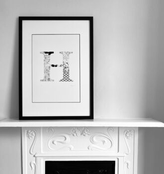 'Letter H' Linear Illustration Print, 4 of 6