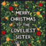Christmas Card For Sister, Merry Christmas Sister, thumbnail 3 of 3