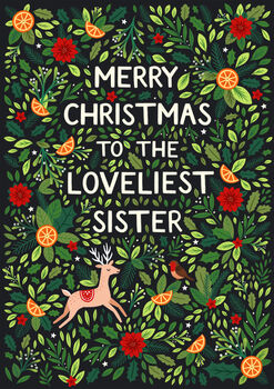 Christmas Card For Sister, Merry Christmas Sister, 3 of 3