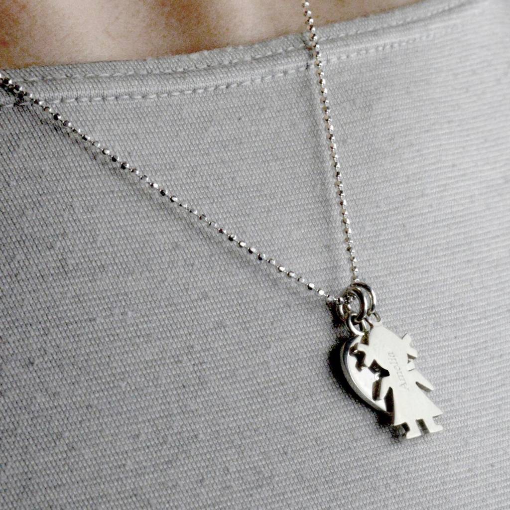 Personalised 'In My Heart' Silver Family Charm Necklace, 1 of 5