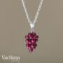 Sterling Silver Red Garnet Grapefruit Necklace, thumbnail 3 of 4