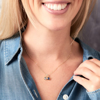 Real Semi Precious Birthstone Necklace With Diamonds, 8 of 12