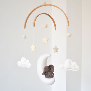 Sleeping Elephant With Stars And Clouds Baby Mobile, 6 of 11