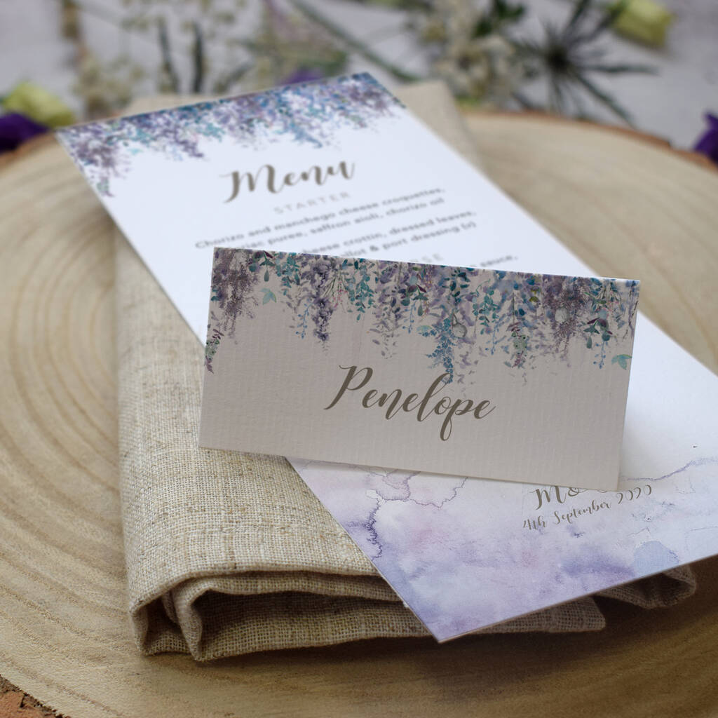 winter wedding place cards