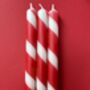 Red And White Stripe Christmas Candles 'Candy Canes', thumbnail 3 of 4