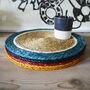 Raffia Place Mat With Colourful Edge, thumbnail 1 of 7