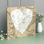 Personalised Map With White Painted Heart Background, thumbnail 2 of 9