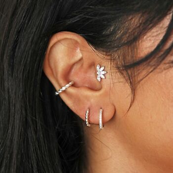 Titanium Crystal Marquise Fan Helix Earring, 3 of 4