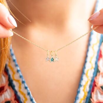 Family Star Birthstone Personalised Necklace, 3 of 11
