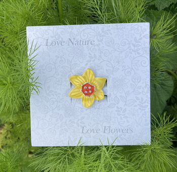Daffodil Yellow Flower Brooch With Orange Centre, 2 of 4