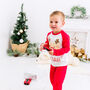 Personalised Red Reindeer Kids Christmas Pyjamas / Pjs, thumbnail 7 of 9