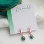 Emerald May Birthstone Hoop Earrings, thumbnail 2 of 10