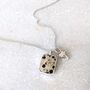 The Duo Dalmatian Jasper Necklace, Silver, thumbnail 2 of 9