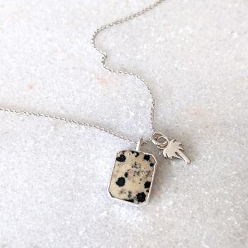 The Duo Dalmatian Jasper Necklace, Silver, 2 of 9