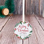 Personalised Merry Christmas Teacher Festive Wreath Ornament, thumbnail 6 of 7