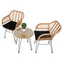 Three Piece Wicker Rattan Outdoor Patio Set, thumbnail 7 of 12