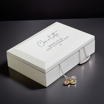 Personalised White Wooden Jewellery Box, 2 of 7