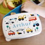 Personalised Blue Vehicle Lunch Box For Kids, thumbnail 2 of 2