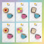 Kawaii Afternoon Tea And Cake Pin Or Brooch Set, thumbnail 8 of 8