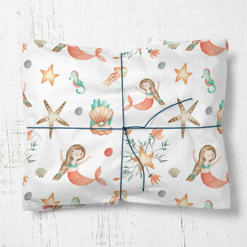 Mermaid Starfish Wrapping Paper Roll Or Folded, 2 of 3
