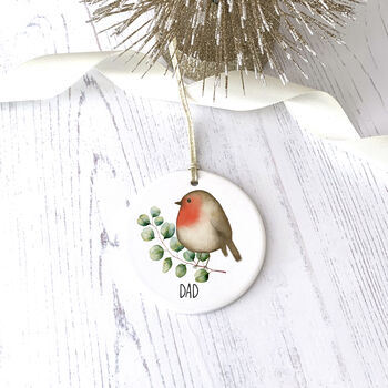 Red Robin Personalised Ceramic Bauble, 5 of 5